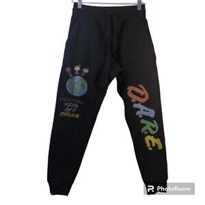 D.A.R.E To Keep Kids Off Drugs Black Jogger Sweatpants Vintage Size M